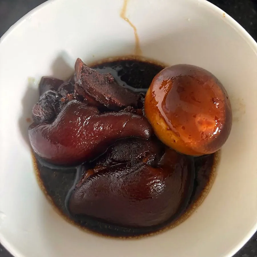 Braised pork with a soy egg